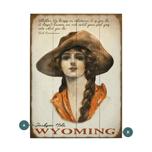 Old Fashioned Cowgirl - Wood & Metal Wall Art