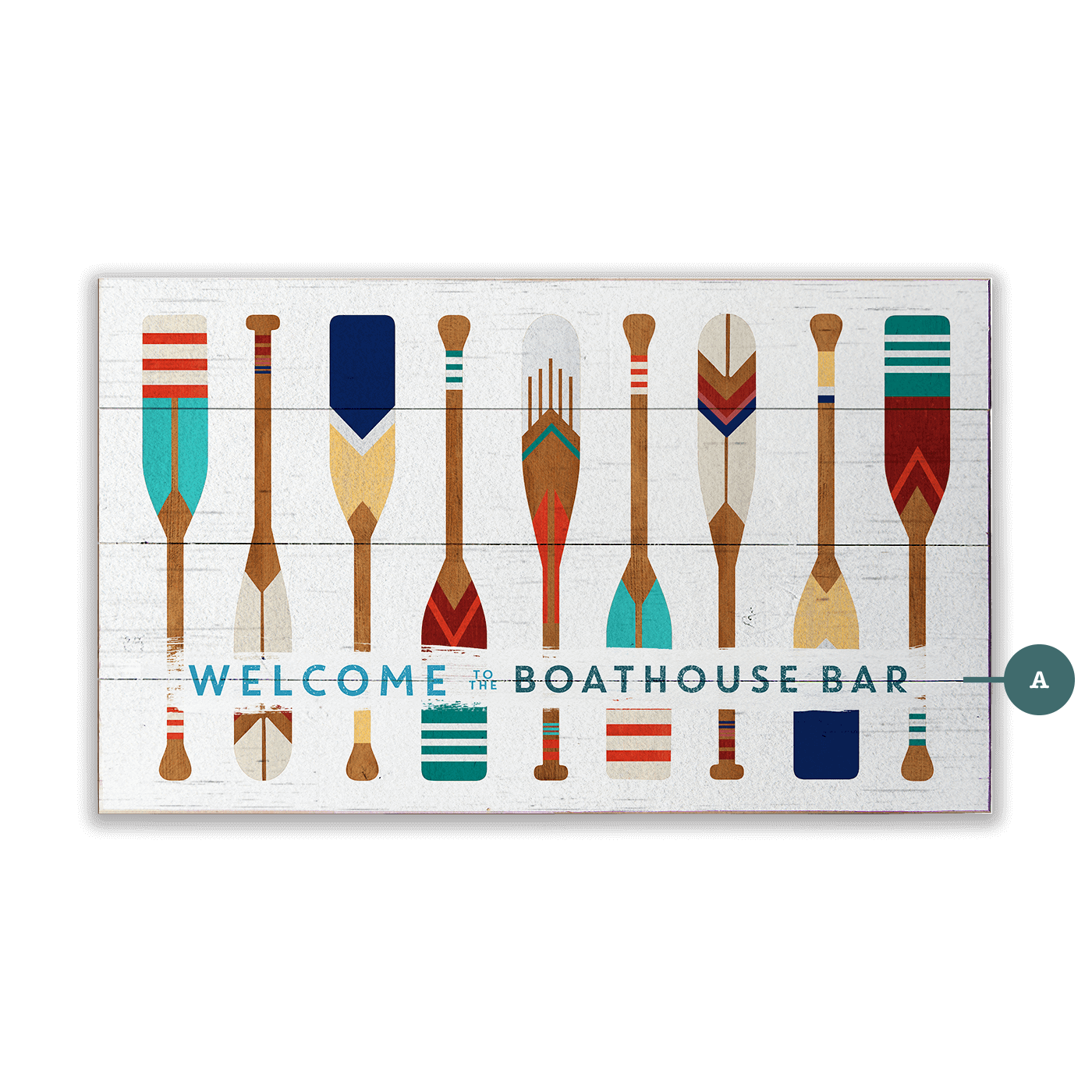 Oar Pattern Welcome Sign - Wood & Metal Wall Art