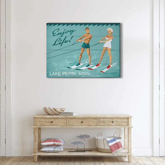 Enjoy Life Skiing - Wood & Metal Wall Art