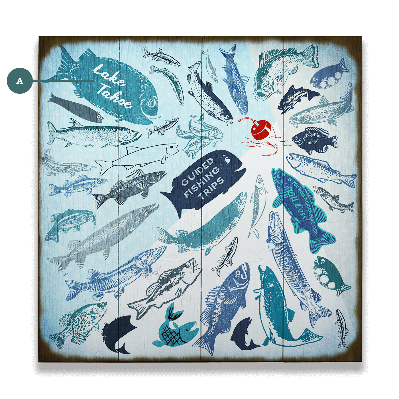 Fishing Frenzy - Wood & Metal Wall Art