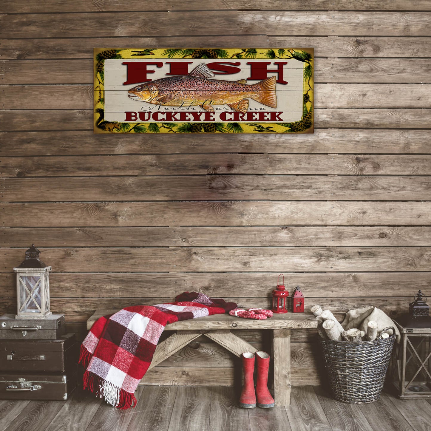 Catch of the Day Freshwater Fishing Sign Wall Decor
