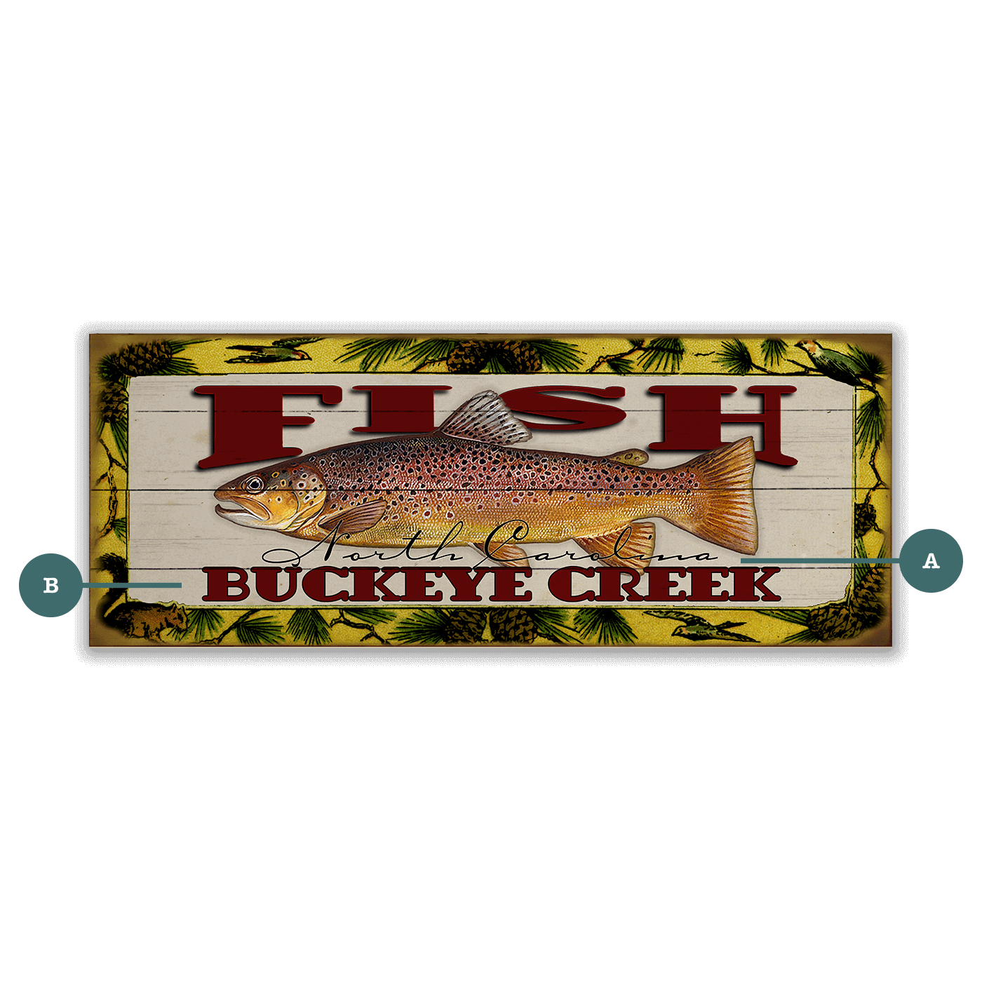 Catch of the Day Freshwater Fishing Sign Wall Decor