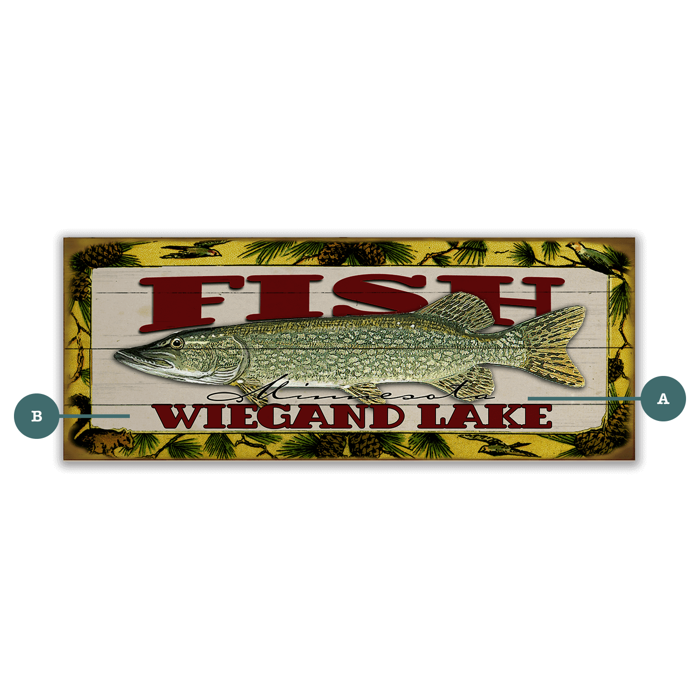Catch of the Day Freshwater Fishing Sign Wall Decor