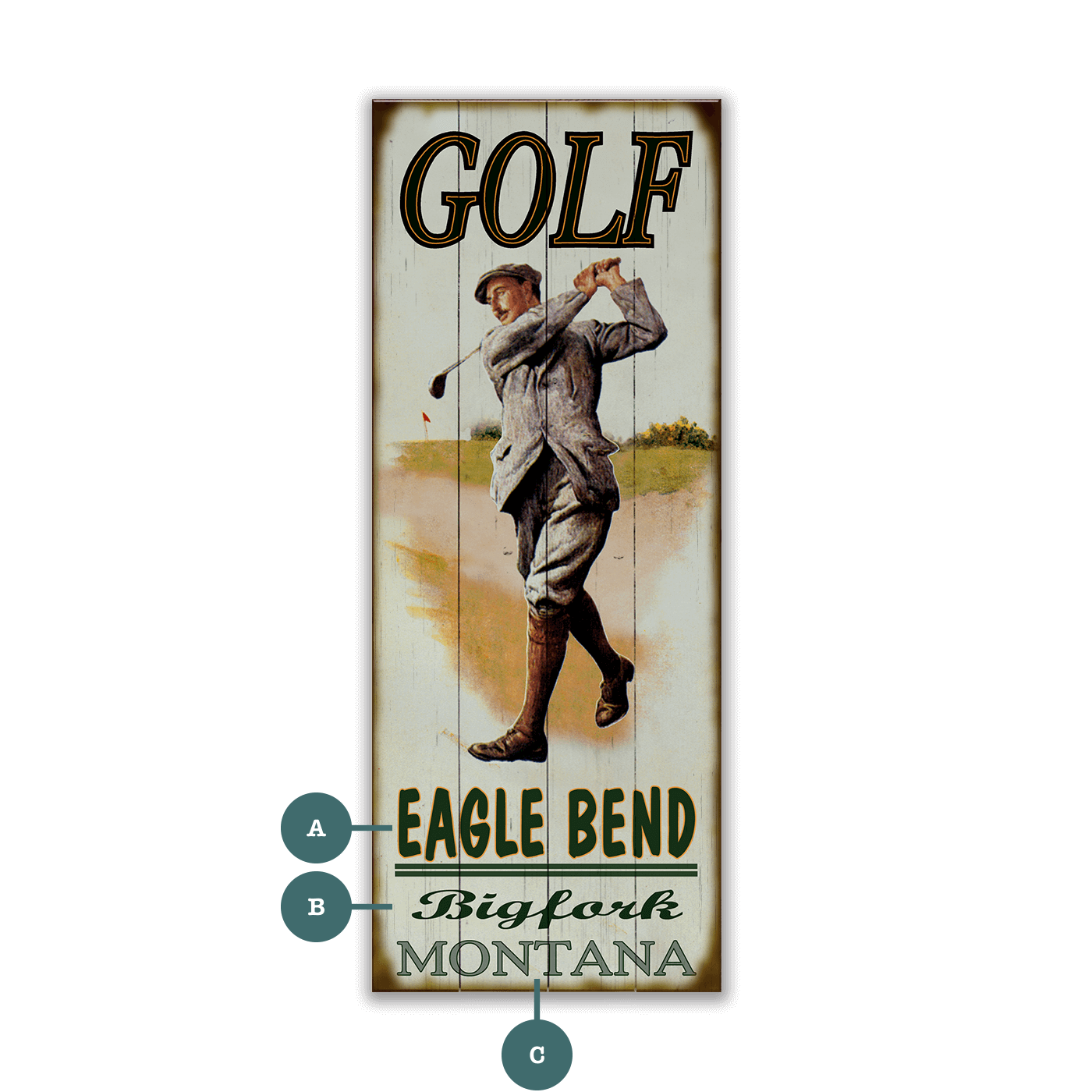 Golf at Eagle Bend - Wood & Metal Wall Art