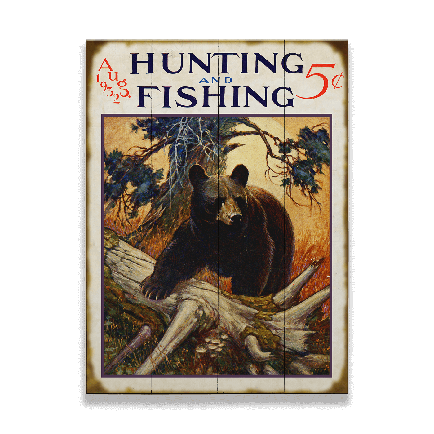Hunting and Fishing Bear: Generic - Wood & Metal Wall Art