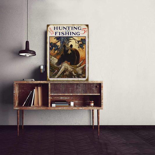 Hunting and Fishing Bear: Generic - Wood & Metal Wall Art