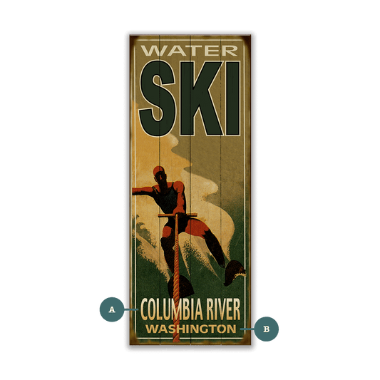 Water Skier Silhouette - Wood & Metal Wall Art