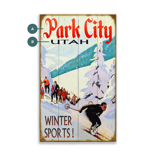 Park City Winter Sports - Wood & Metal Wall Art