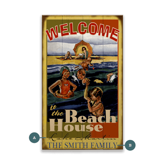 Family Beach House - Wood & Metal Wall Art