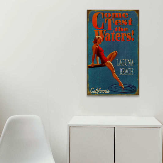 Test the Waters: Dip Your Toe in Blue - Wood & Metal Wall Art