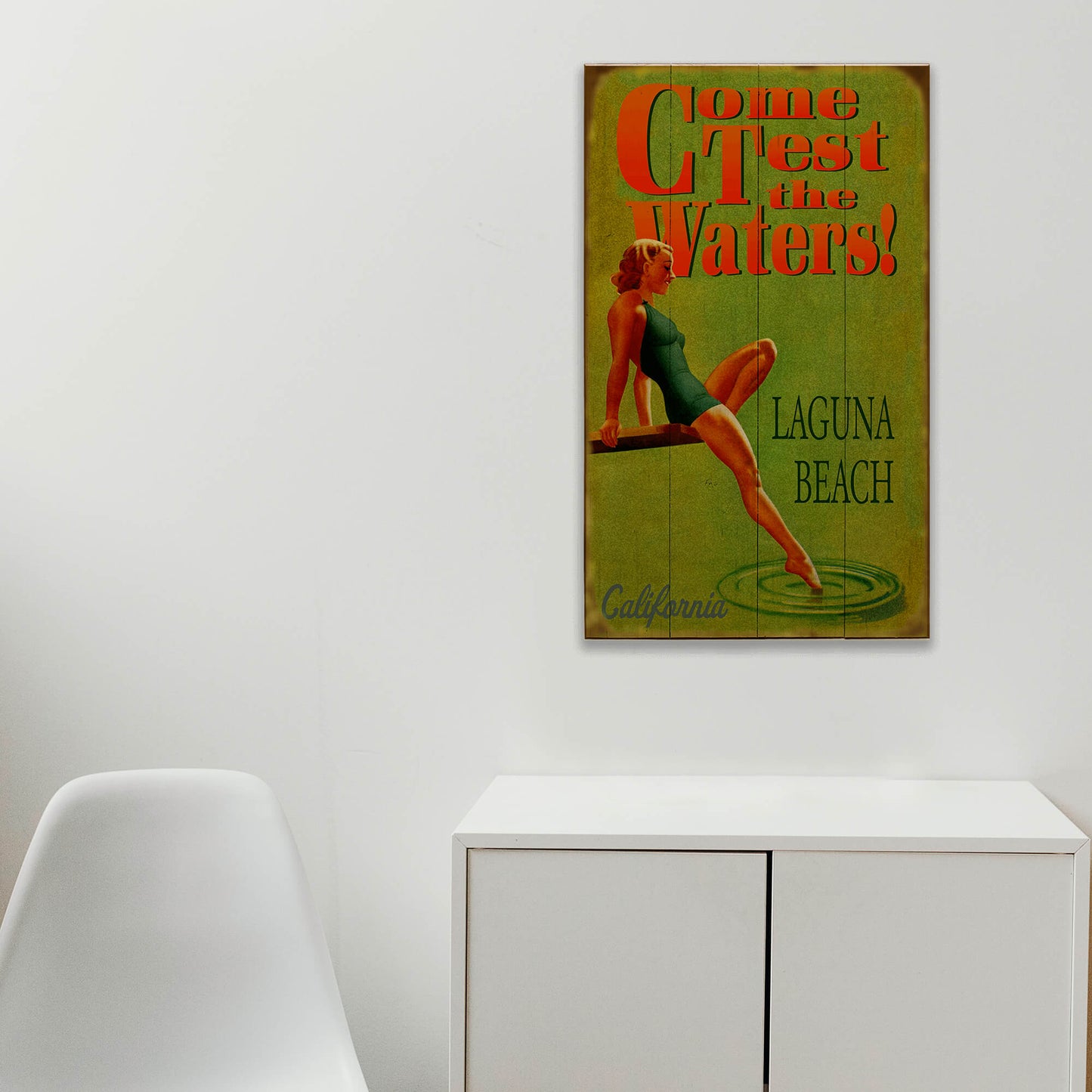 Test the Waters: Dip Your Toe in Green - Wood & Metal Wall Art