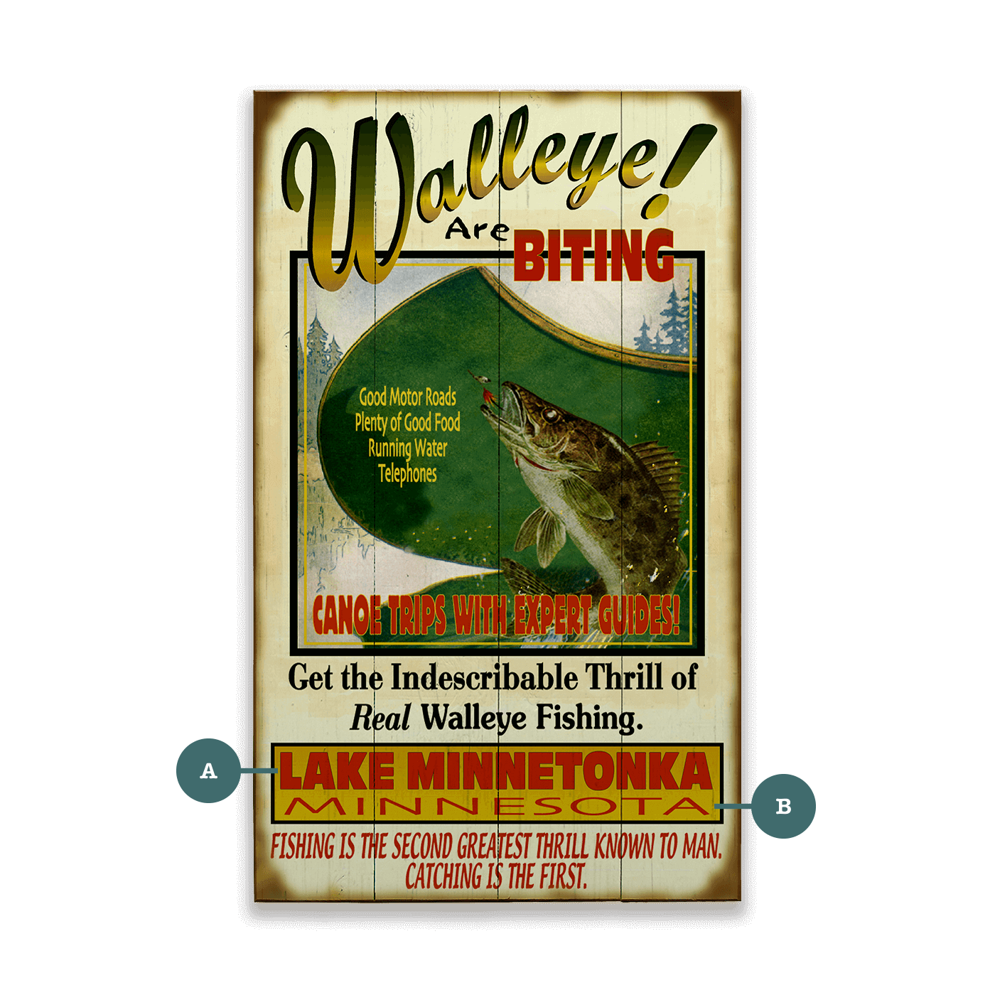 The Walleye are Biting! - Wood & Metal Wall Art