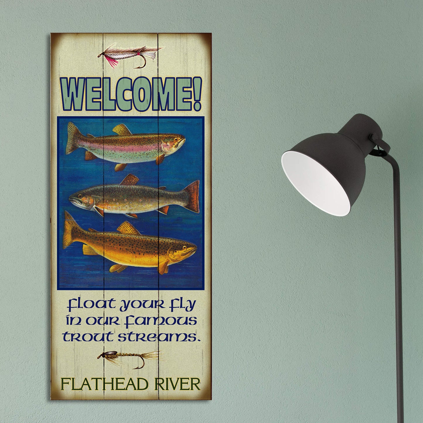 Float Your Fly: Personalized - Wood & Metal Wall Art