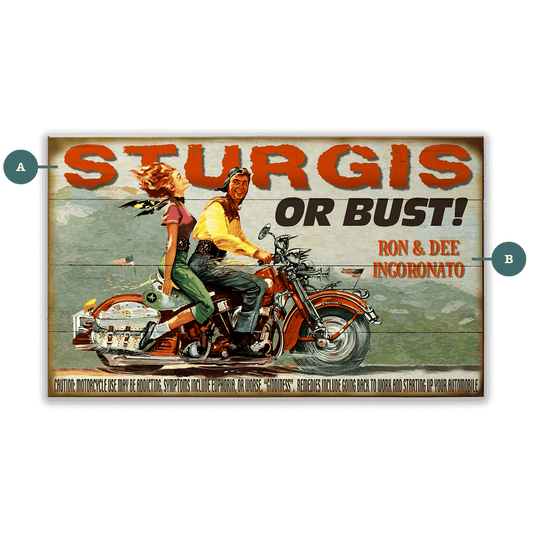 Sturgis or Bust! - Wood & Metal Wall Art