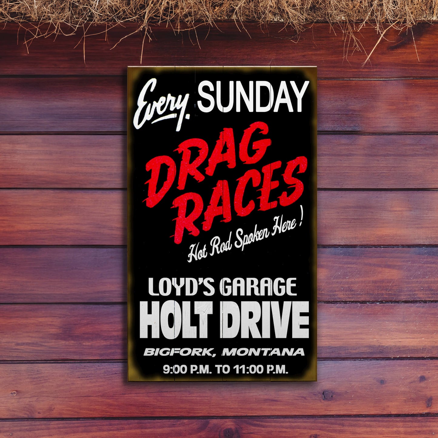 Drag Races Every Sunday - Wood & Metal Wall Art