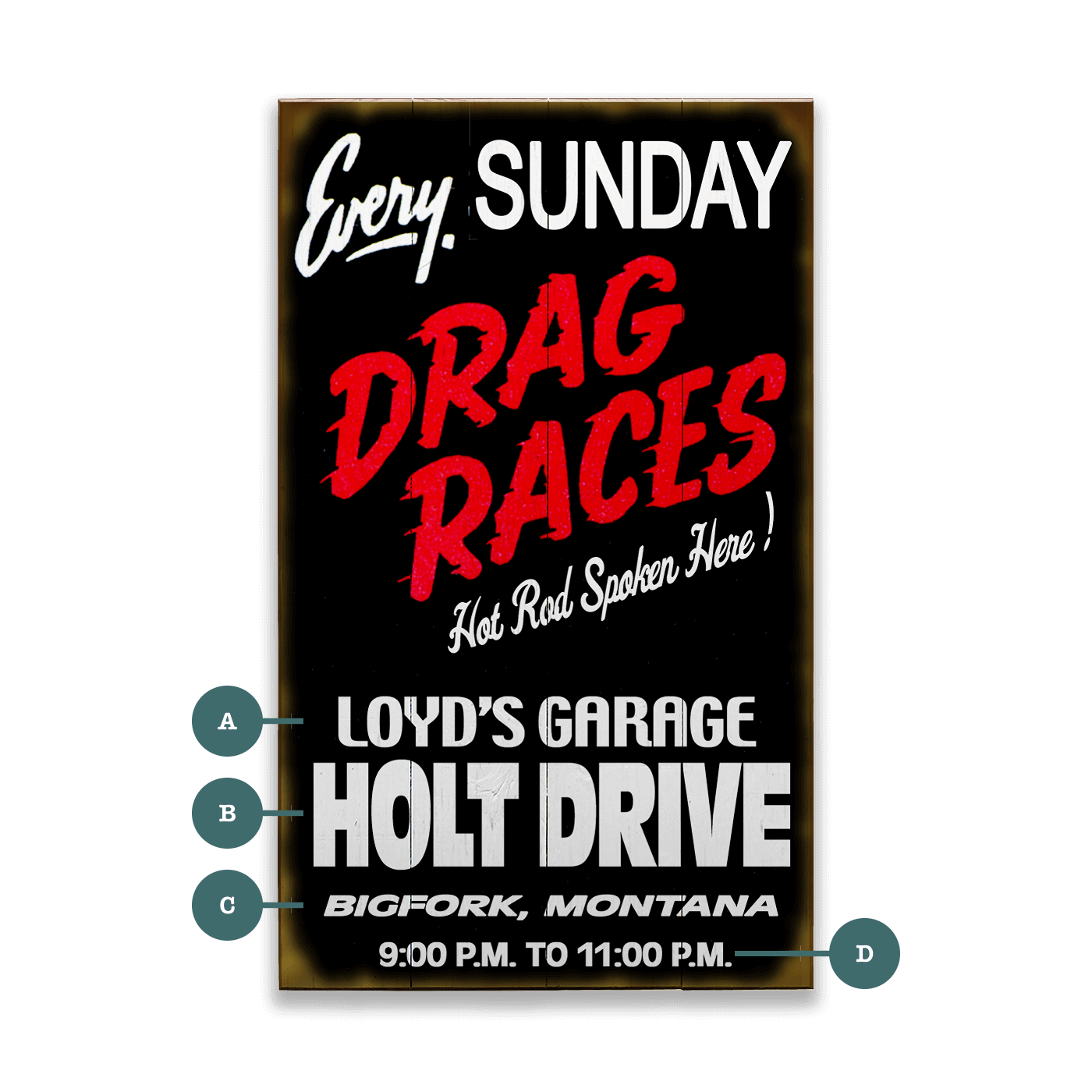 Drag Races Every Sunday - Wood & Metal Wall Art