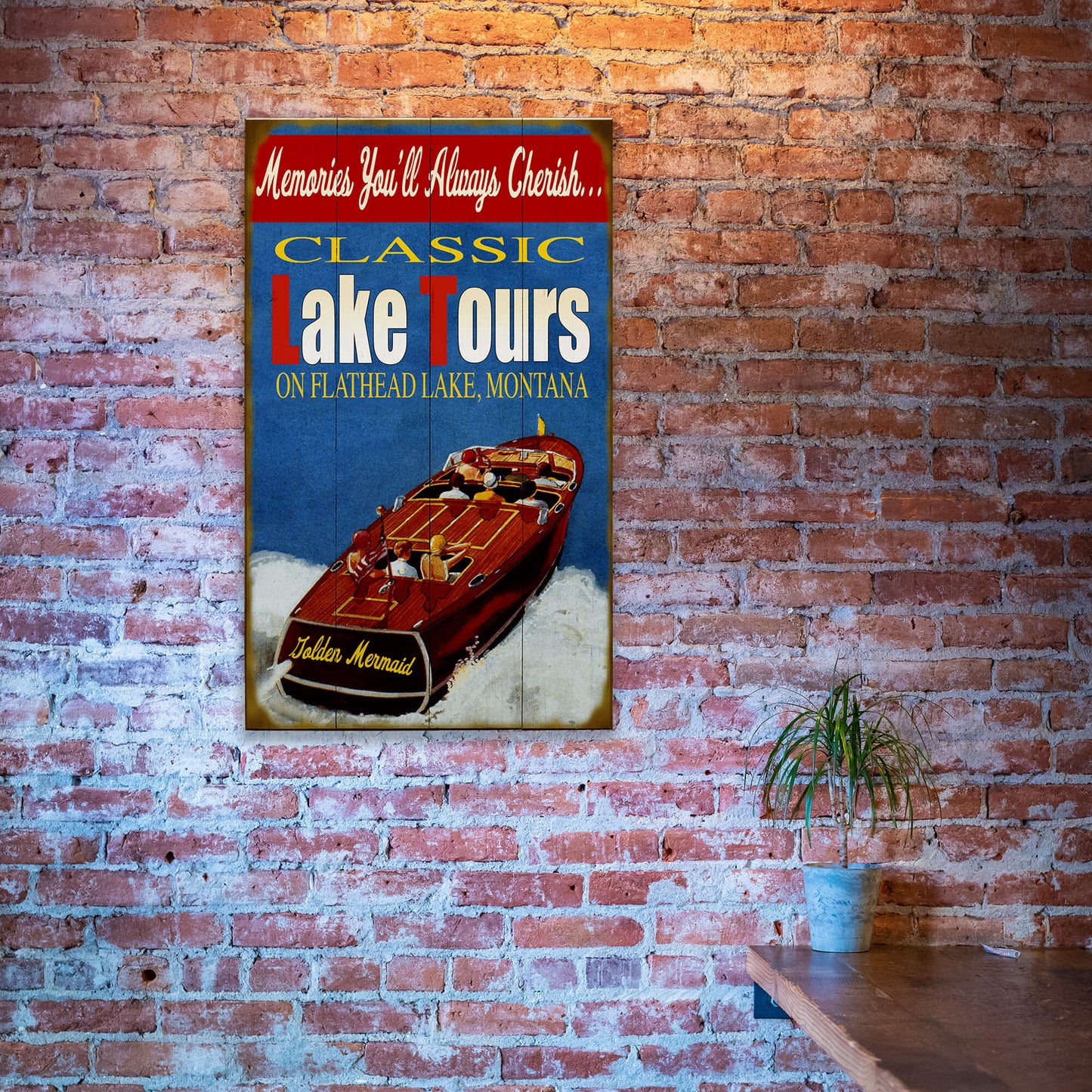 Classic Lake Tours - Wood & Metal Wall Art