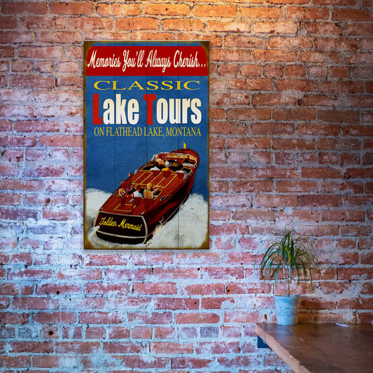 Classic Lake Tours - Wood & Metal Wall Art