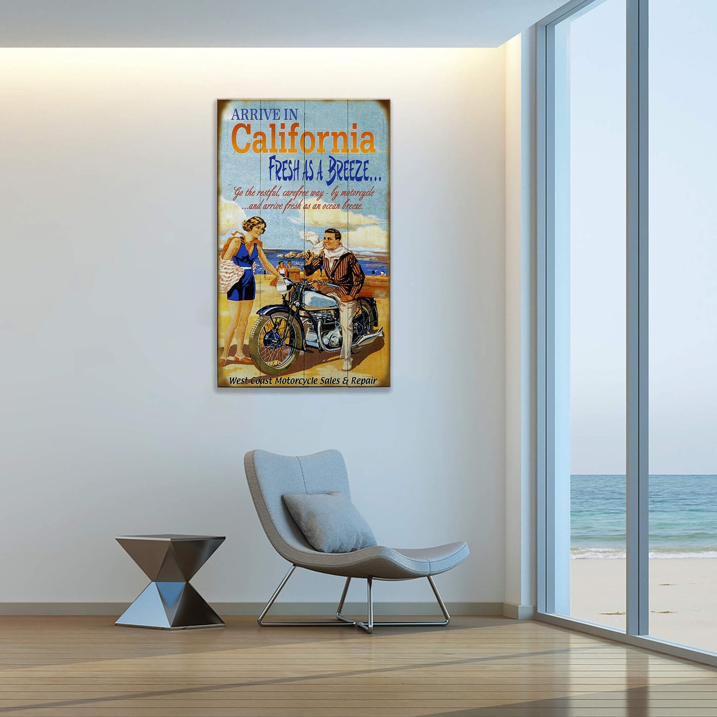 Motorcycle Touring - Wood & Metal Wall Art