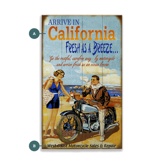 Motorcycle Touring - Wood & Metal Wall Art