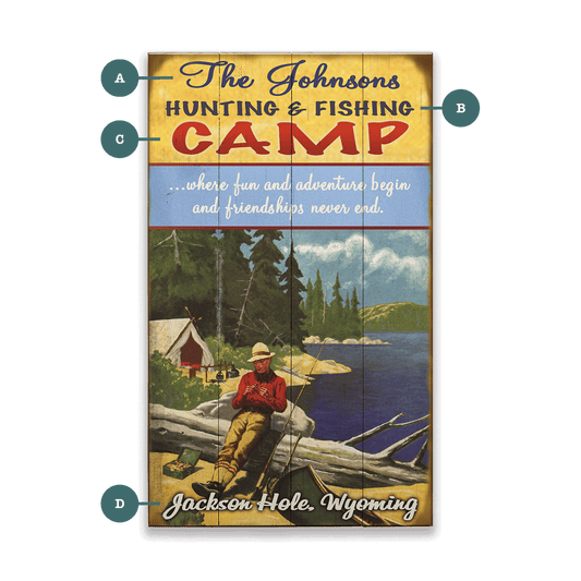 Hunting and Fishing Camp - Wood & Metal Wall Art