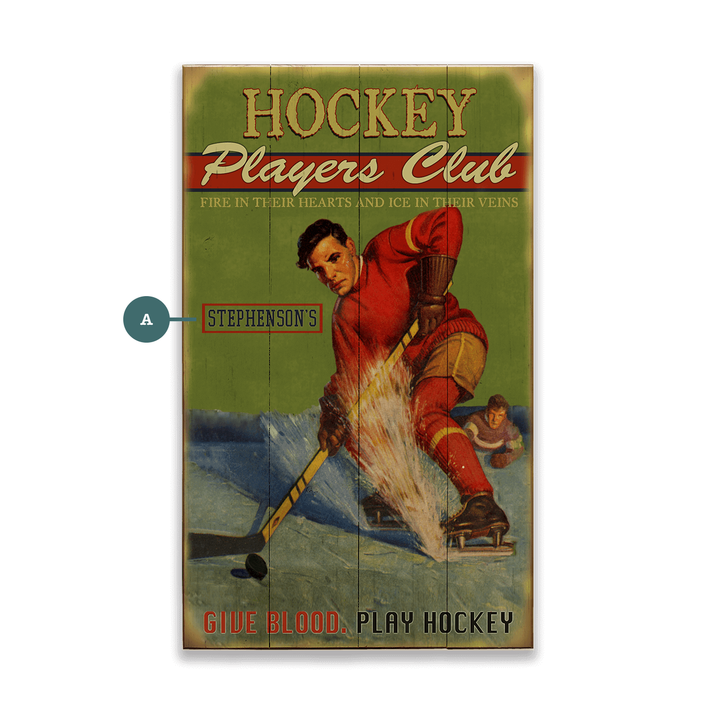 Hockey Players Club - Wood & Metal Wall Art