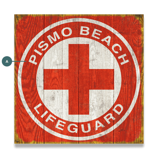 Lifeguard Sign - Wood & Metal Wall Art