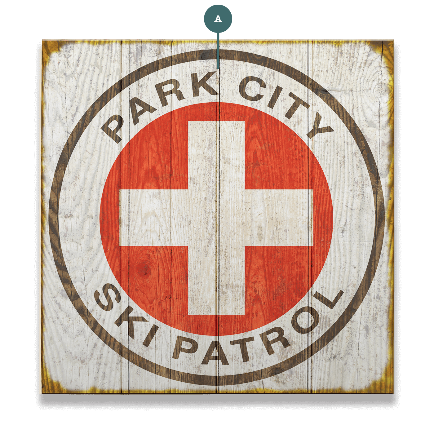 Vintage Ski Patrol Sign - Wood & Metal Wall Art