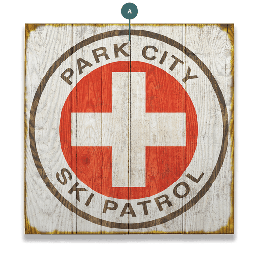 Vintage Ski Patrol Sign - Wood & Metal Wall Art