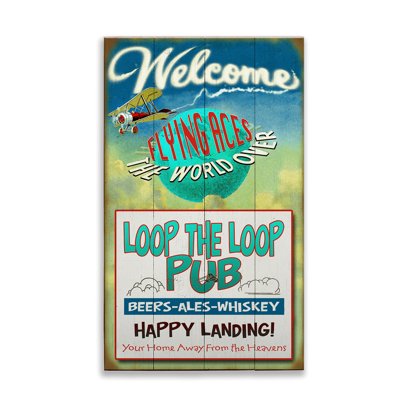 Loop the Loop Pub: Generic - Wood & Metal Wall Art