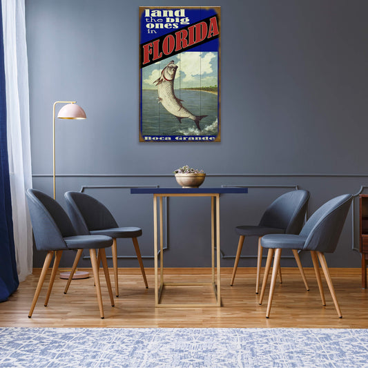 Land the Big Ones: Tarpon - Wood & Metal Wall Art