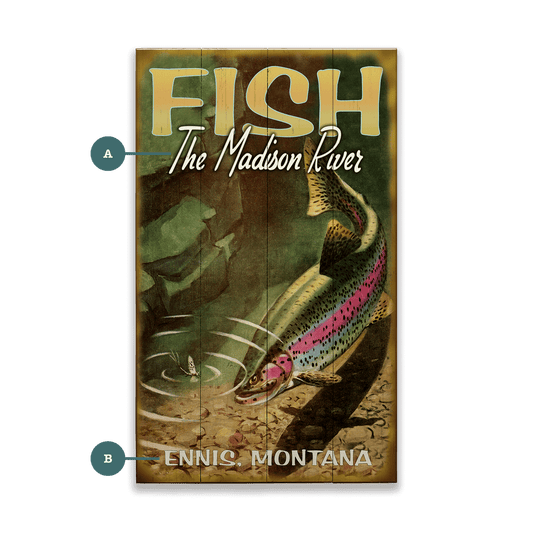 A Trout's Temptation - Wood & Metal Wall Art