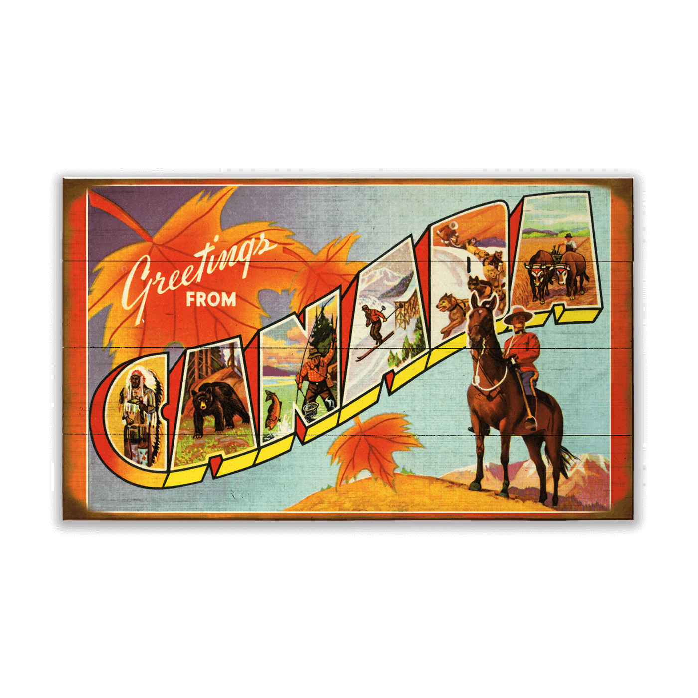 Canada Postcard - Wood & Metal Wall Art