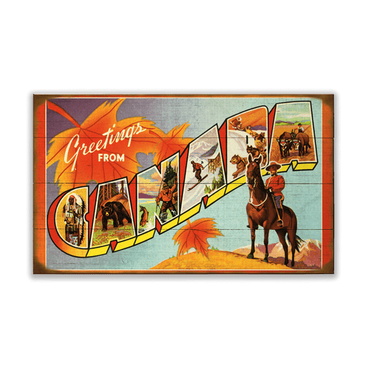 Canada Postcard - Wood & Metal Wall Art