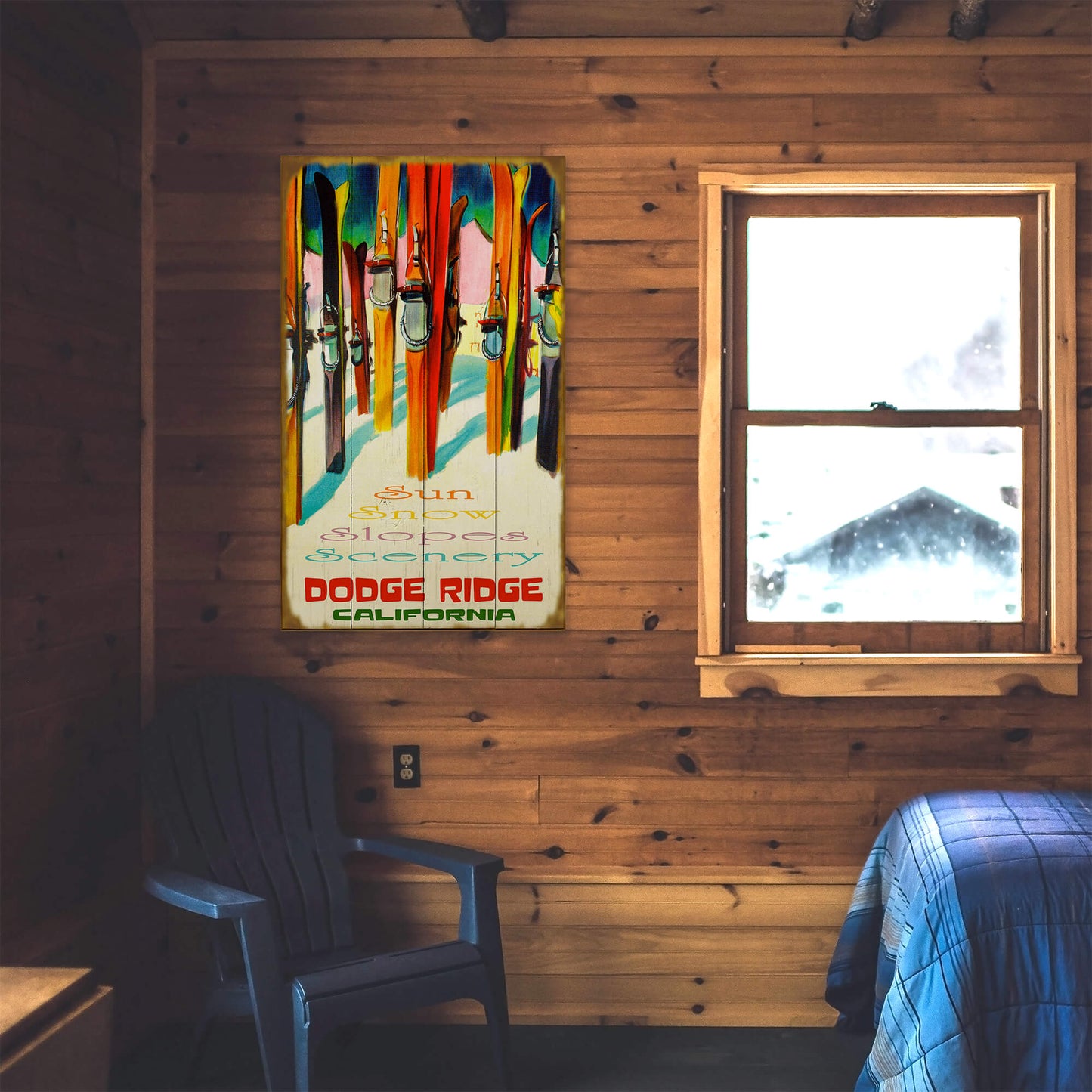 Sun, Snow, Slopes: Personalized - Wood & Metal Wall Art