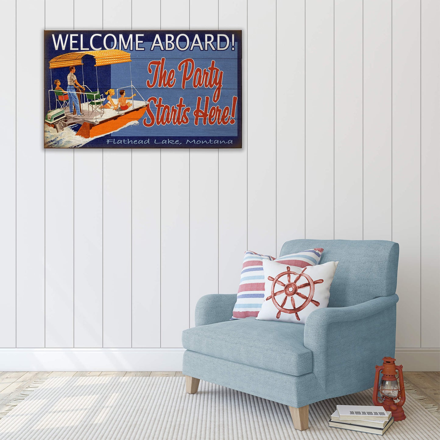 Welcome Aboard: Location Only - Wood & Metal Wall Art
