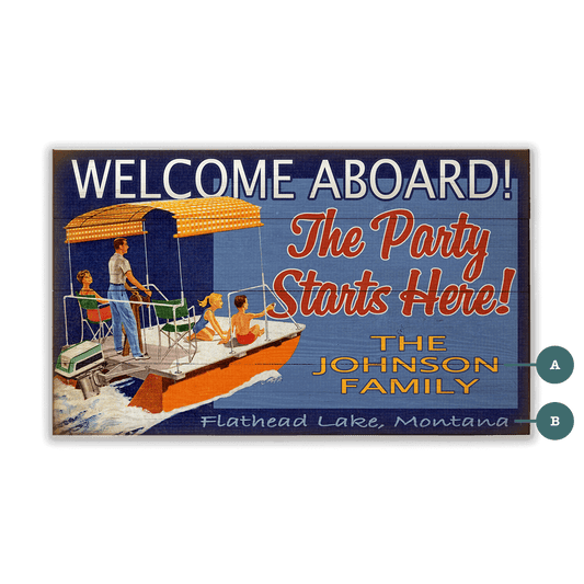 Welcome Aboard: Personalized - Wood & Metal Wall Art