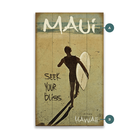 Seek Your Bliss Surfing - Wood & Metal Wall Art