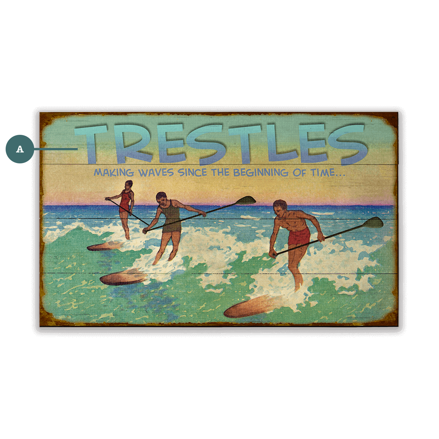 Riding the Waves: Paddle Edition - Wood & Metal Wall Art
