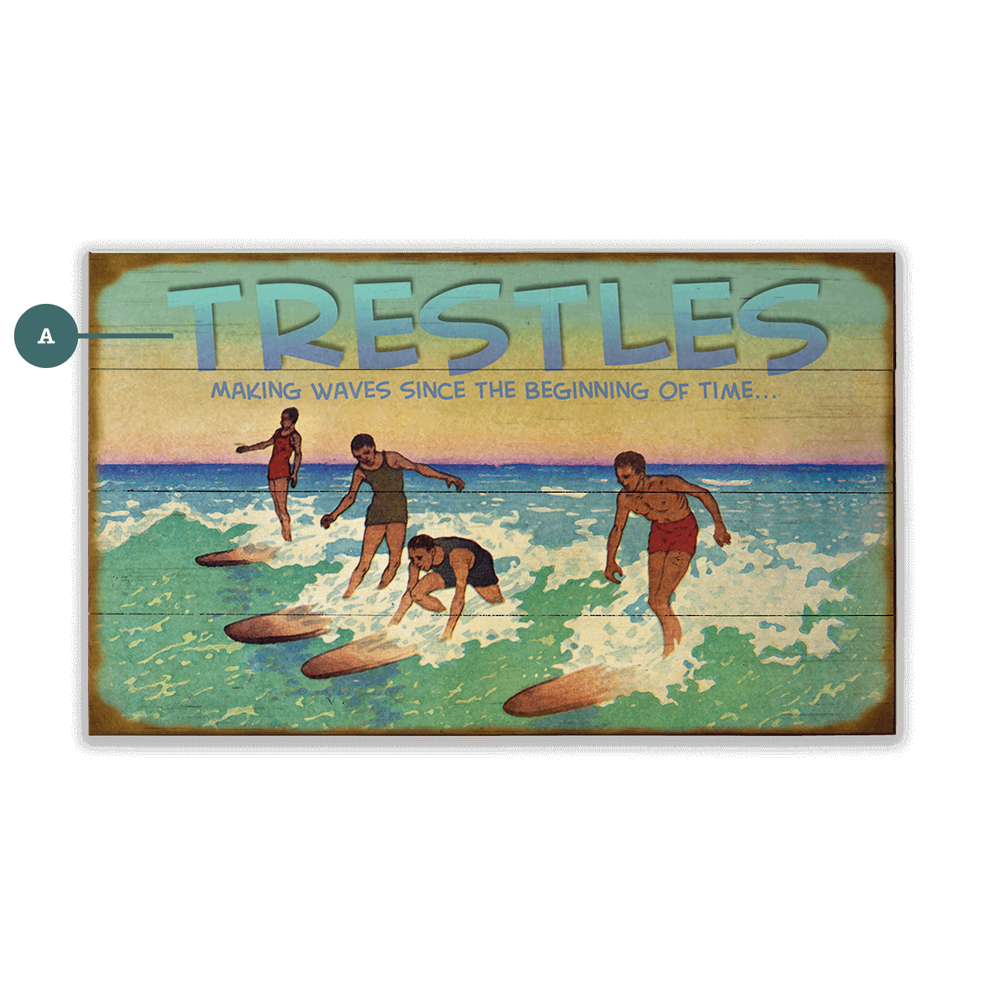 Riding the Waves: Surf Edition - Wood & Metal Wall Art