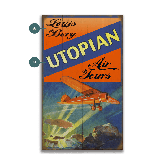 Utopian Air Tours - Wood & Metal Wall Art