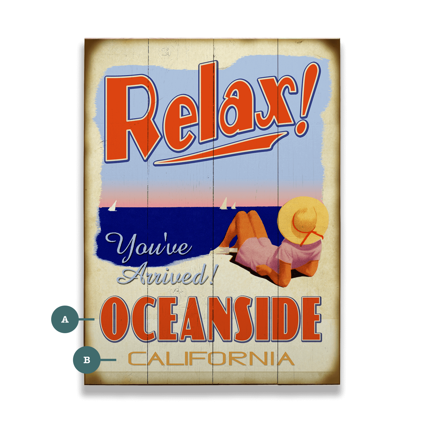 You've Arrived: Beach - Wood & Metal Wall Art