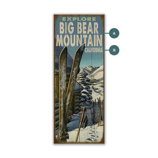 Explore Skis - Wood & Metal Wall Art