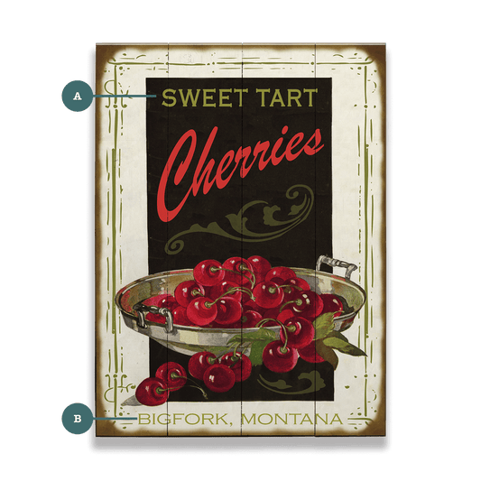 Sweet Tart Cherries - Wood & Metal Wall Art