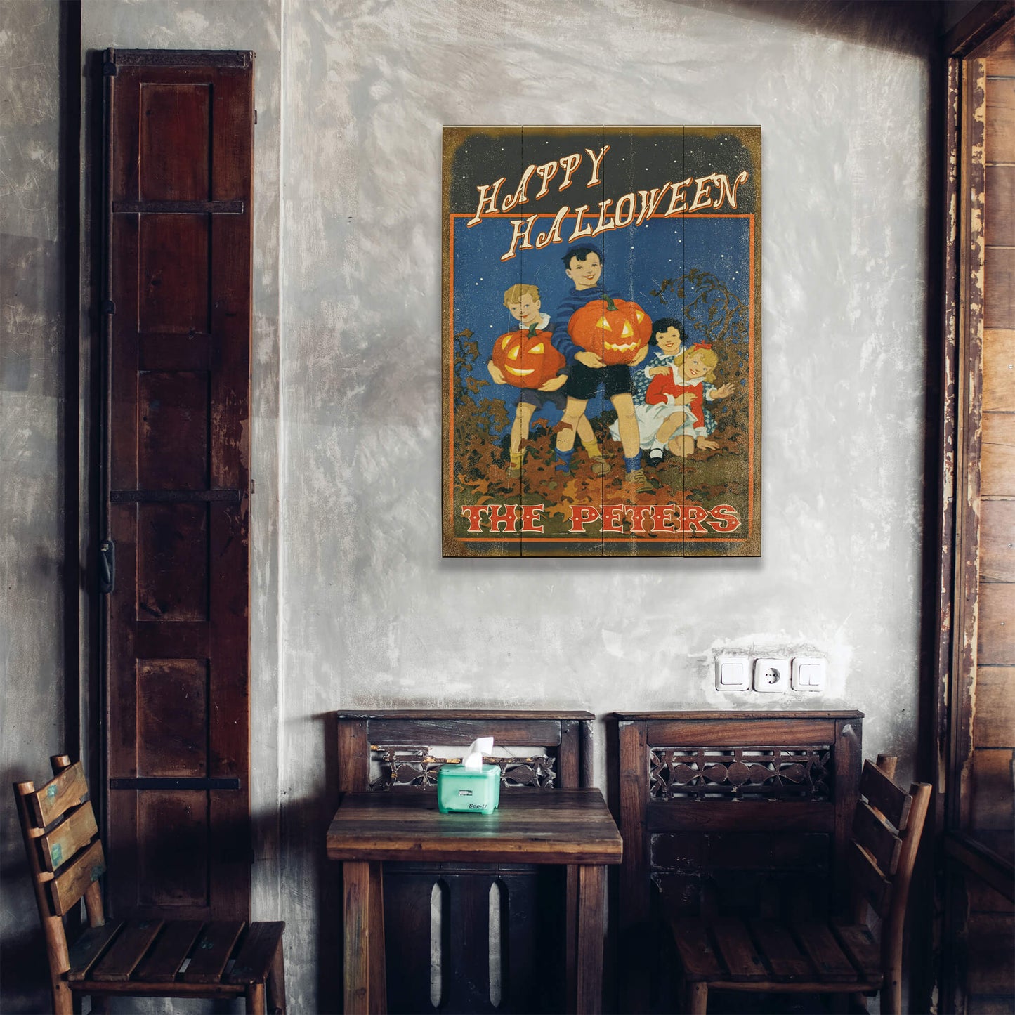 Happy Halloween, Pumpkin Parade - Wood & Metal Wall Art