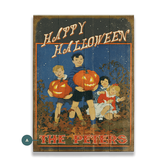 Happy Halloween, Pumpkin Parade - Wood & Metal Wall Art