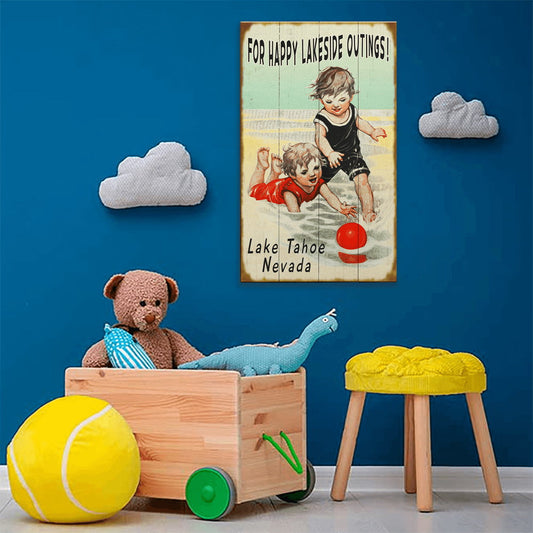 Happy Lakeside Outings - Wood & Metal Wall Art