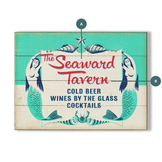 Mermaid Tavern - Wood & Metal Wall Art