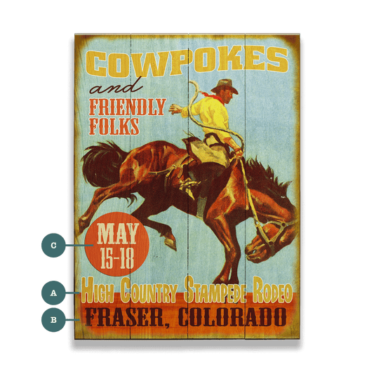 Cowpokes and Friendly Folks - Wood & Metal Wall Art