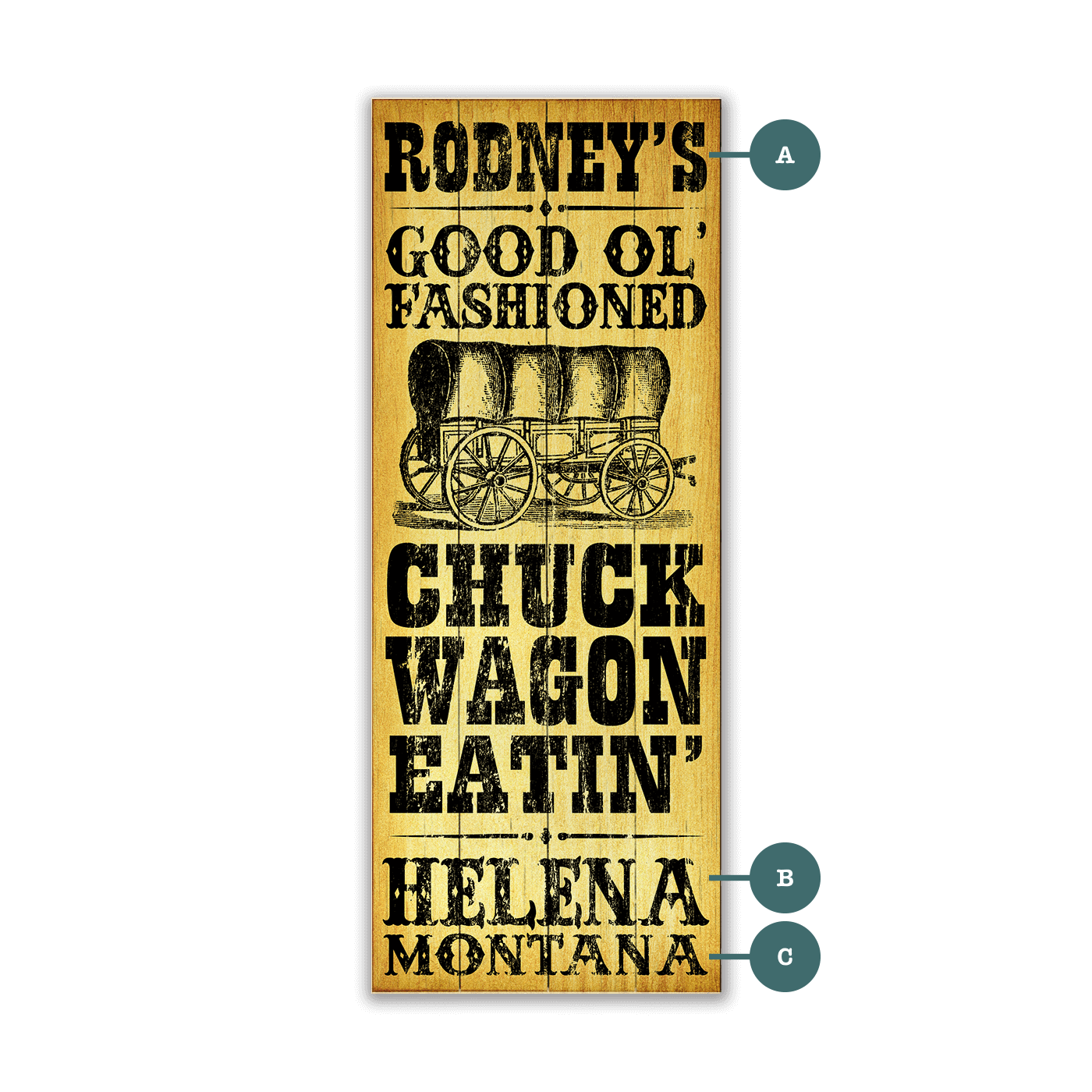 Good Ol' Fashioned Chuck Wagon Eatin' - Wood & Metal Wall Art